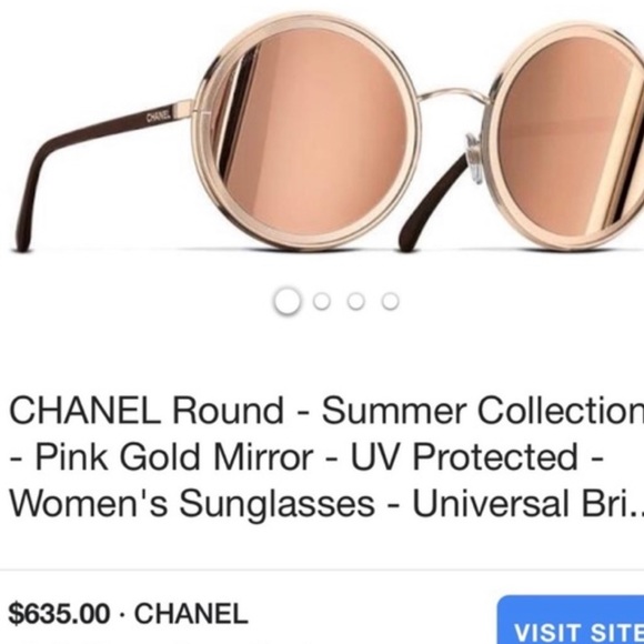 CHANEL 2017 Pink Gold Mirrored Sunglasses - Picture 6 of 13